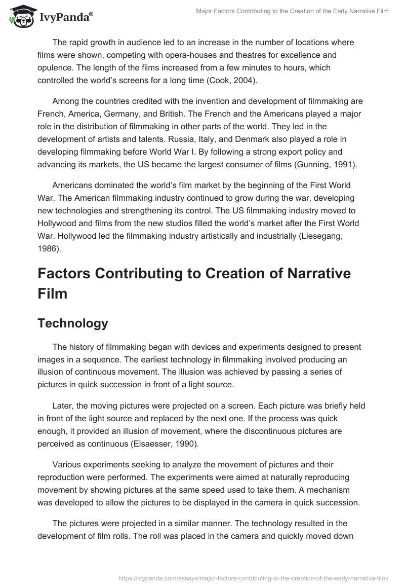 Major Factors Contributing to the Creation of the Early Narrative Film. Page 2