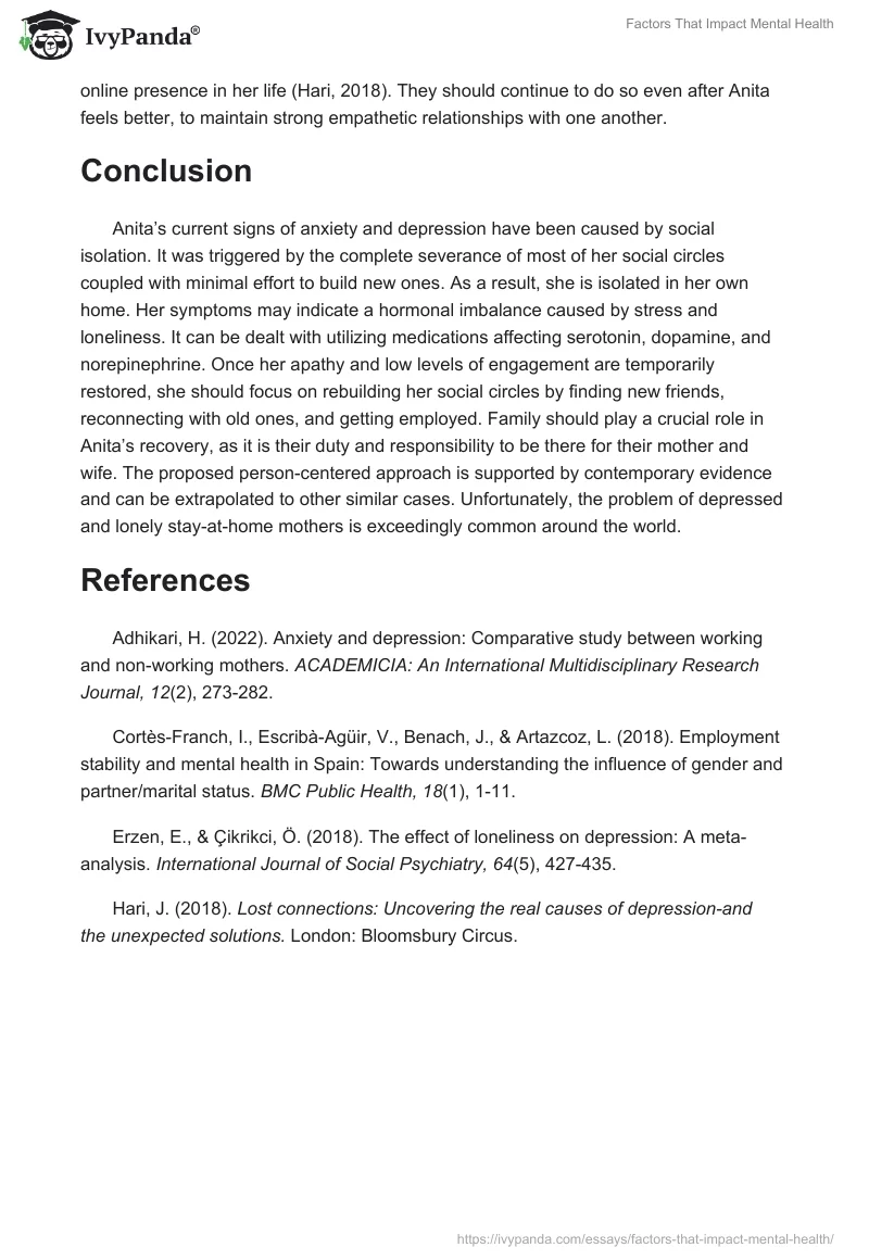 Factors That Impact Mental Health. Page 3