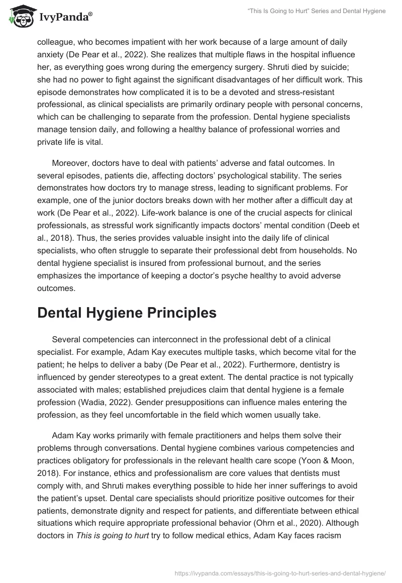 “This Is Going to Hurt” Series and Dental Hygiene. Page 2