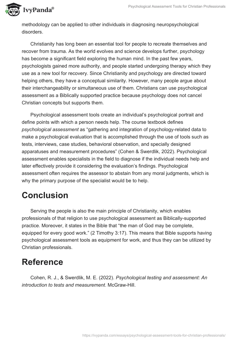 Psychological Assessment Tools for Christian Professionals. Page 2