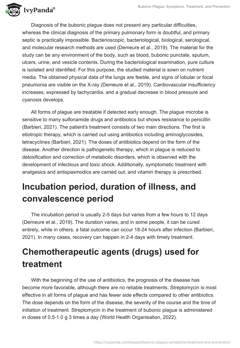 Bubonic Plague: Symptoms, Treatment, and Prevention. Page 2