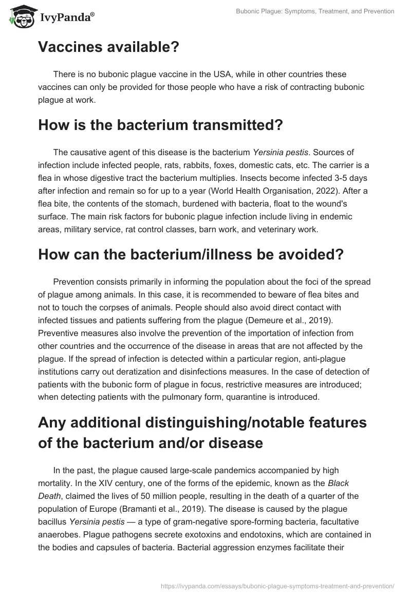 Bubonic Plague: Symptoms, Treatment, and Prevention. Page 3