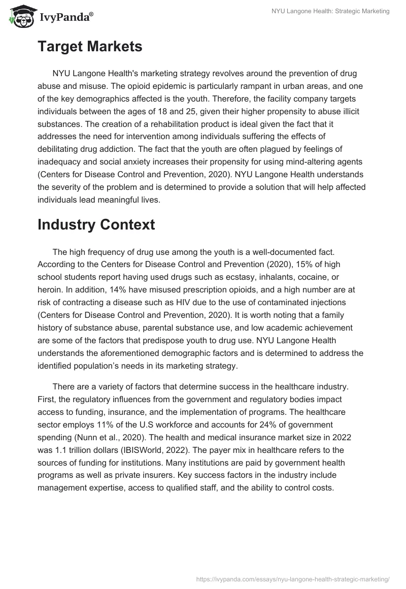 NYU Langone Health: Strategic Marketing. Page 2