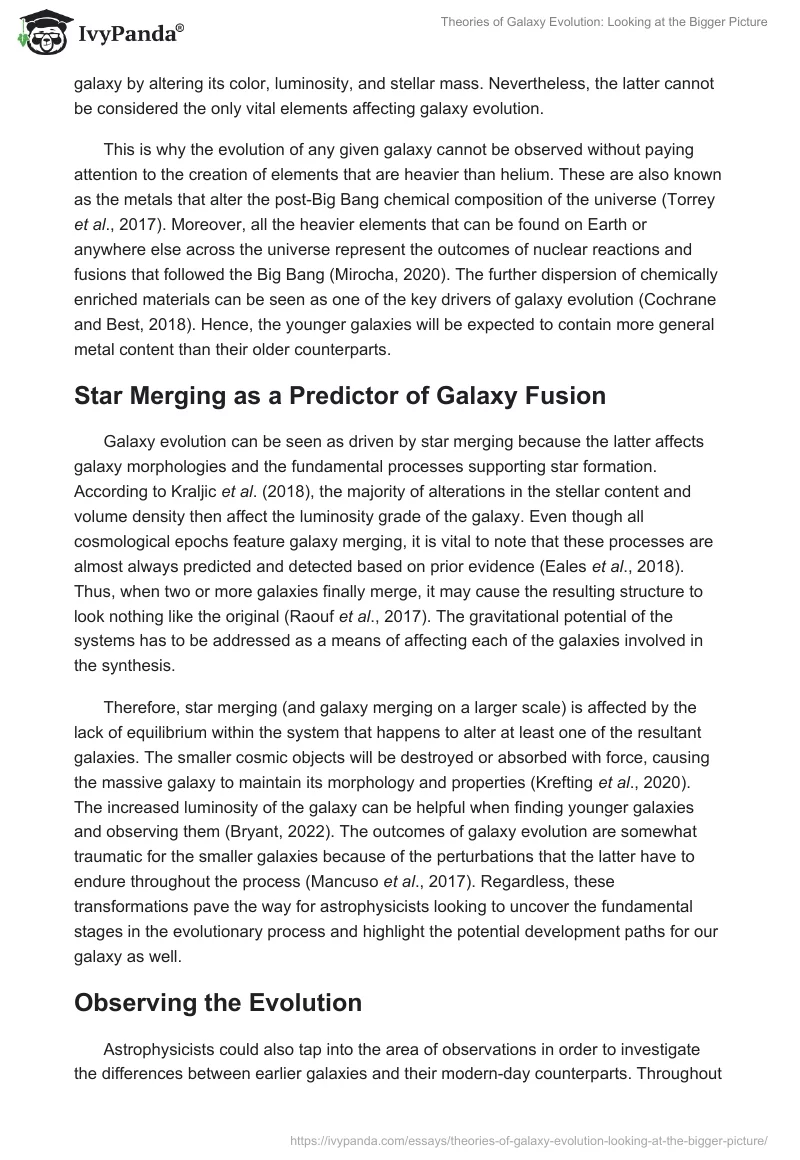 Theories of Galaxy Evolution: Looking at the Bigger Picture. Page 2