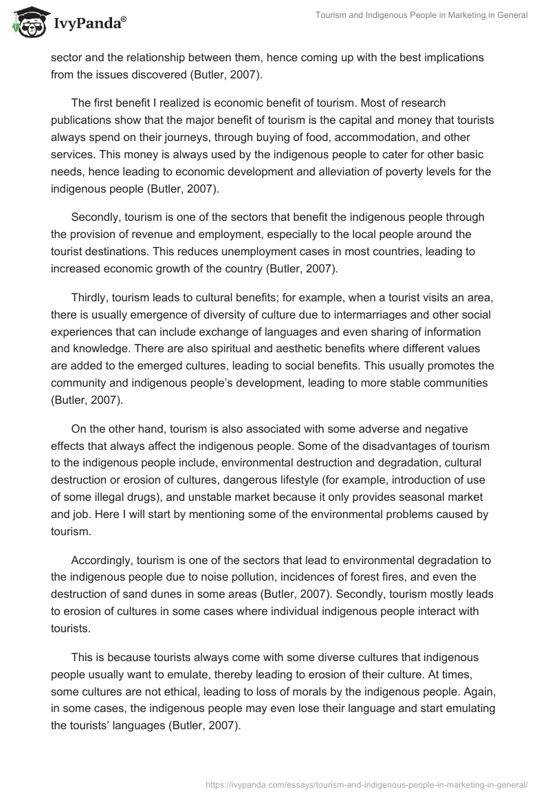 Tourism and Indigenous People in Marketing in General. Page 2