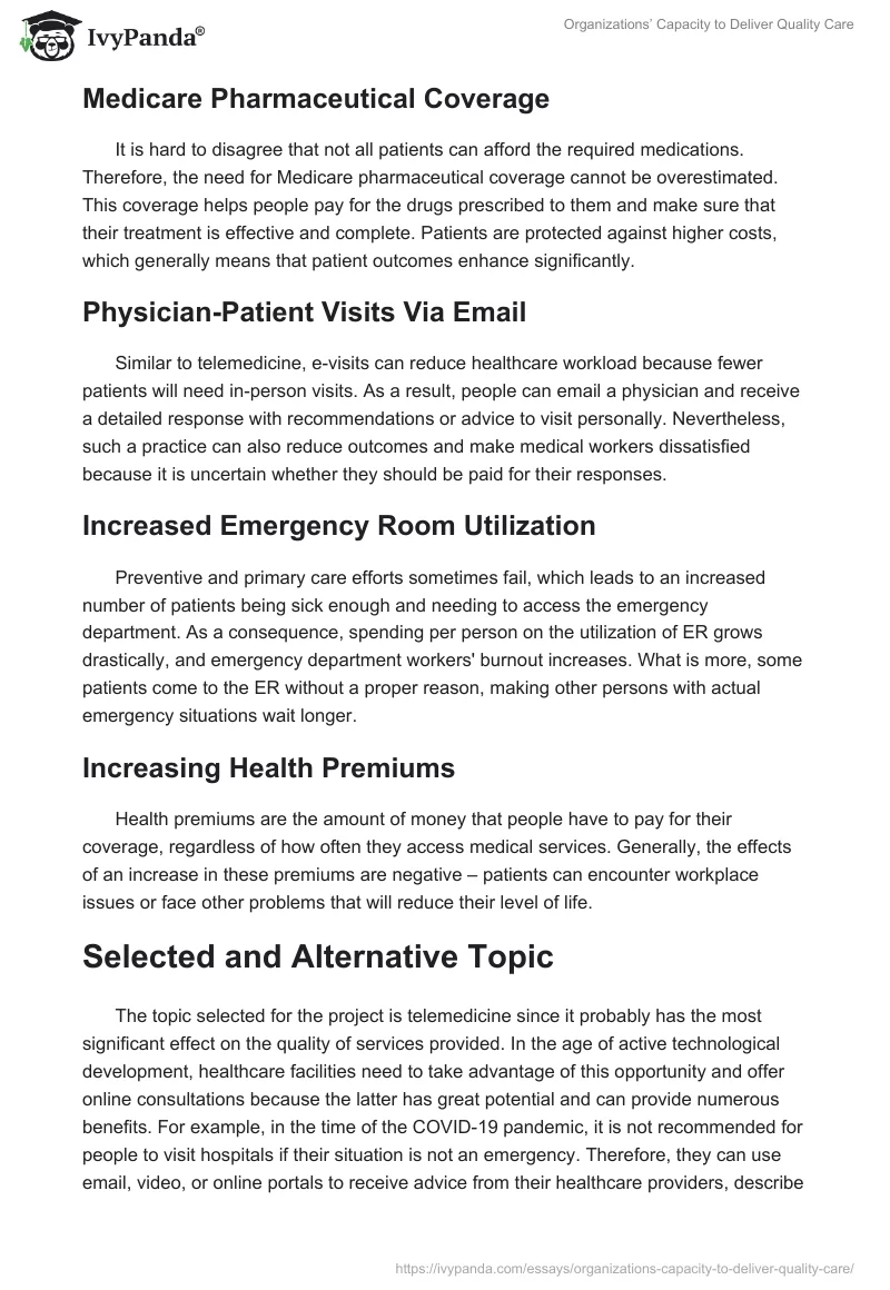 Organizations’ Capacity to Deliver Quality Care. Page 2