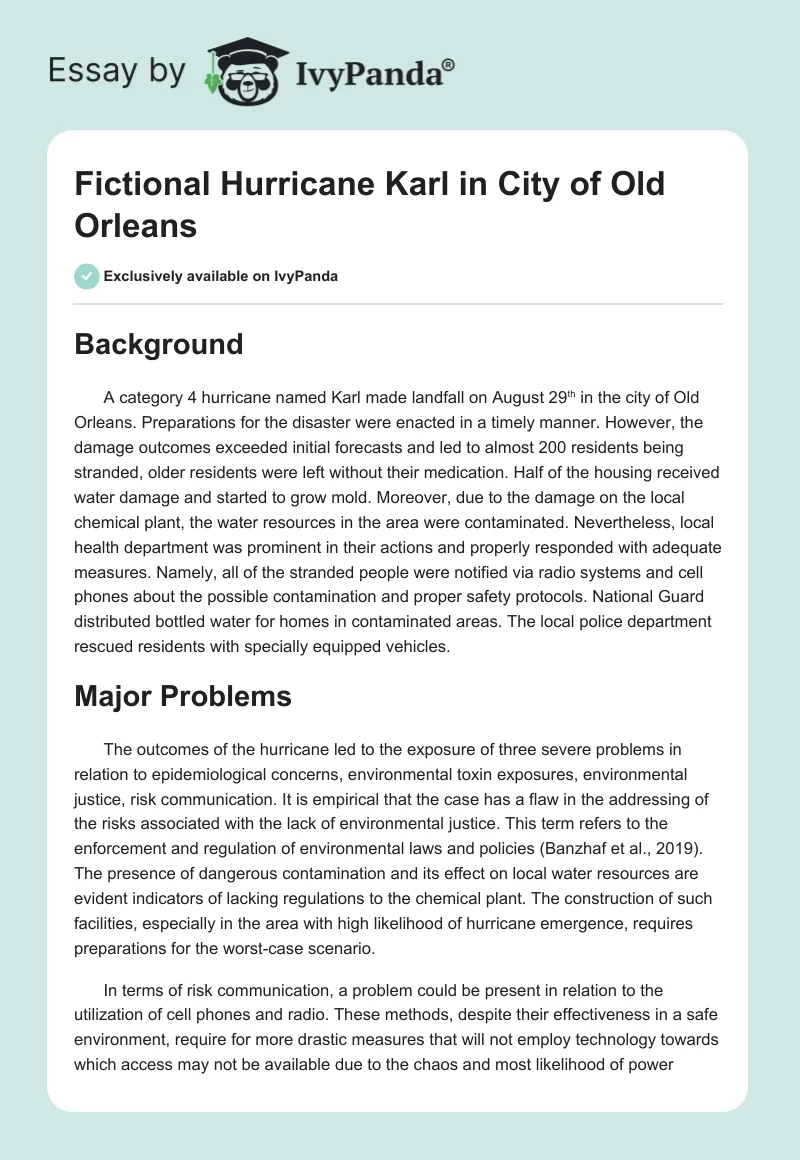 Fictional Hurricane Karl in City of Old Orleans. Page 1