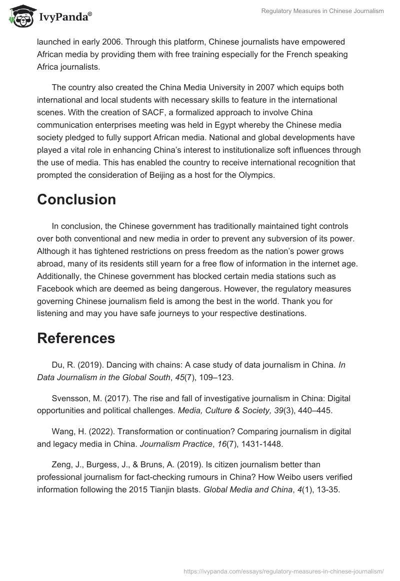 Regulatory Measures in Chinese Journalism. Page 3