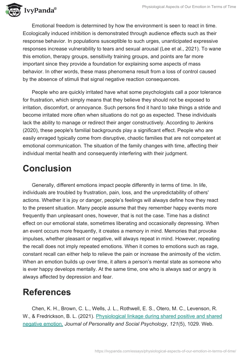 Physiological Aspects of Our Emotion in Terms of Time. Page 3