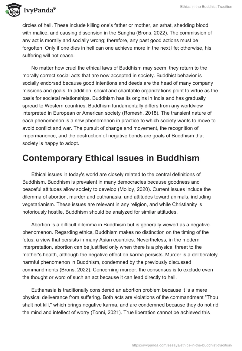 Ethics in the Buddhist Tradition. Page 3