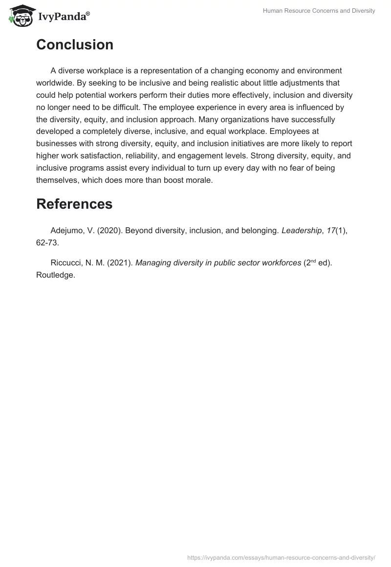 Human Resource Concerns and Diversity. Page 4