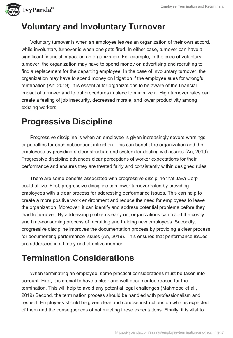 Employee Termination and Retainment. Page 2