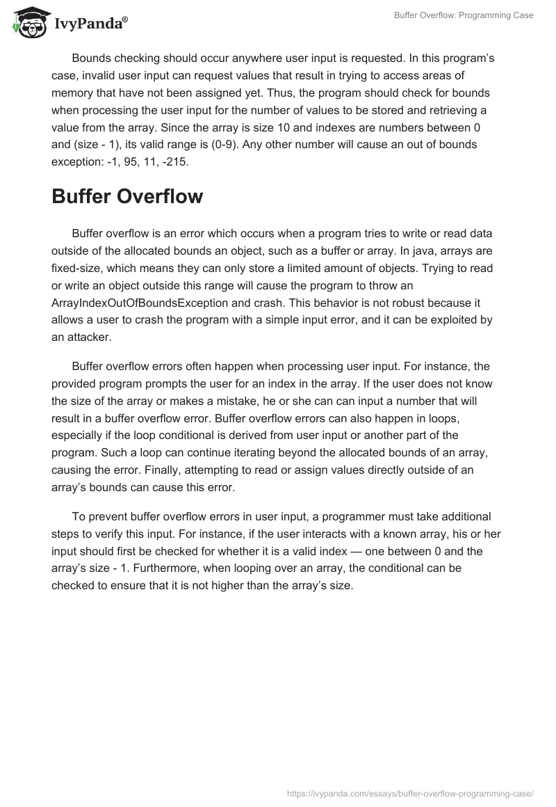 Buffer Overflow: Programming Case. Page 3