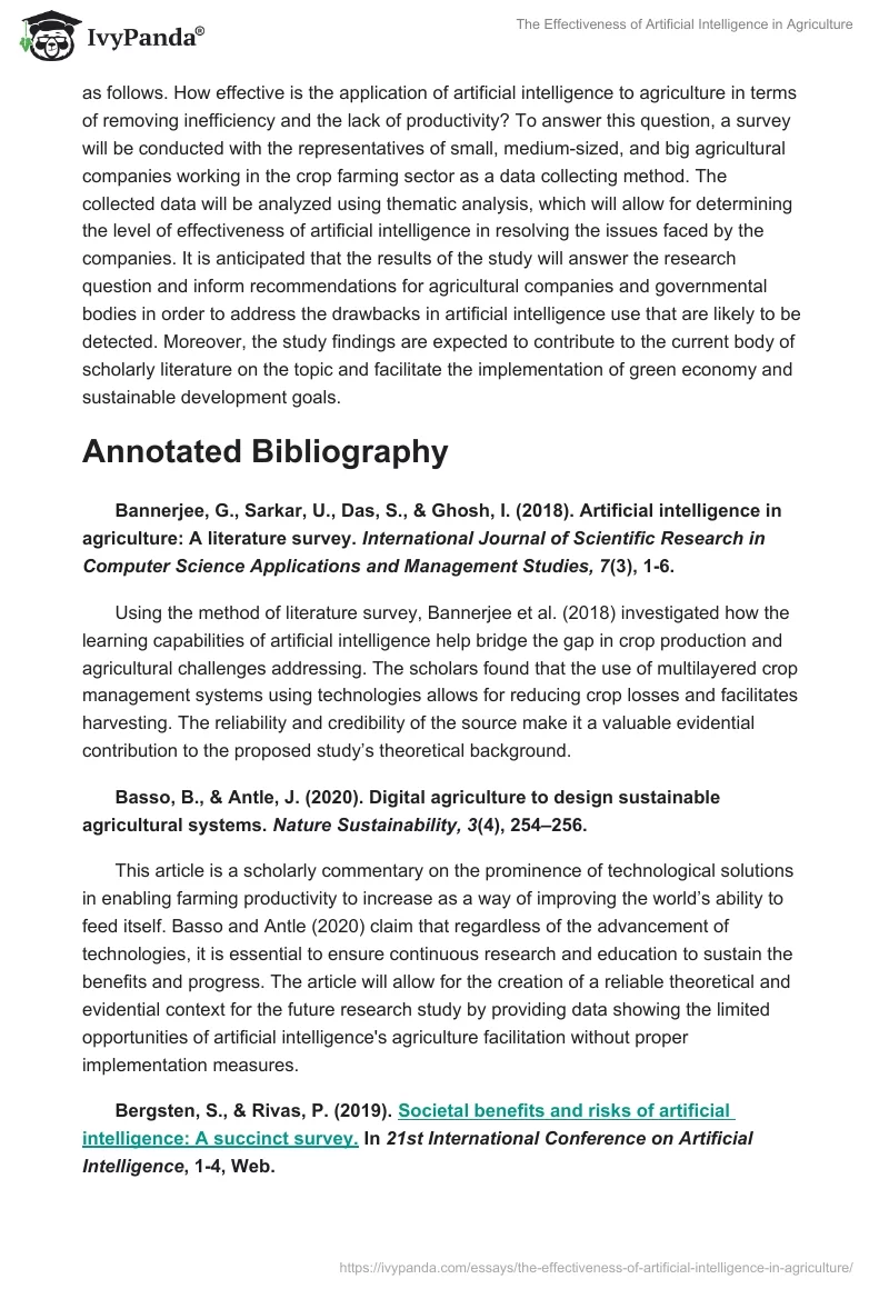 The Effectiveness of Artificial Intelligence in Agriculture. Page 5