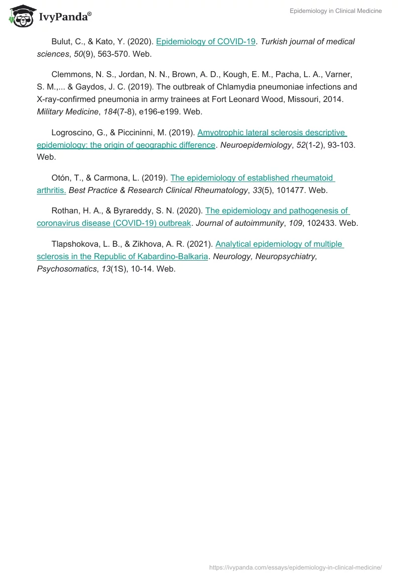 Epidemiology in Clinical Medicine. Page 5