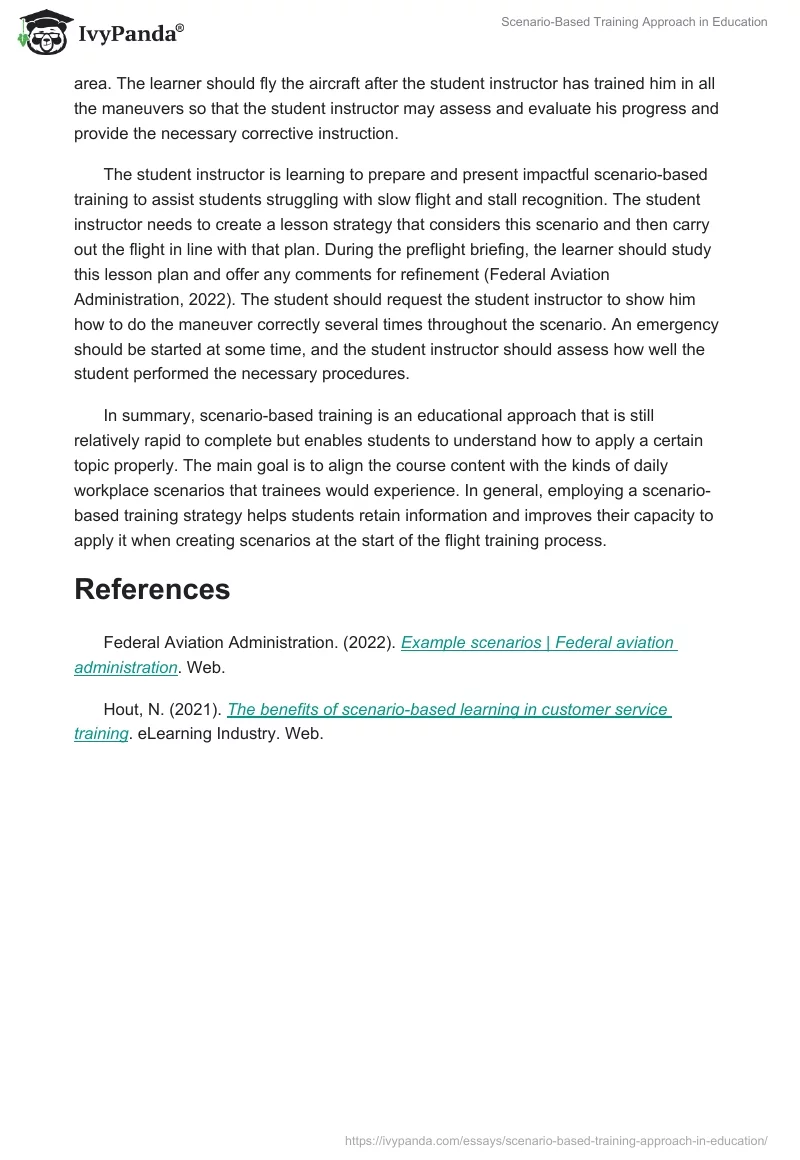 Scenario-Based Training Approach in Education. Page 2