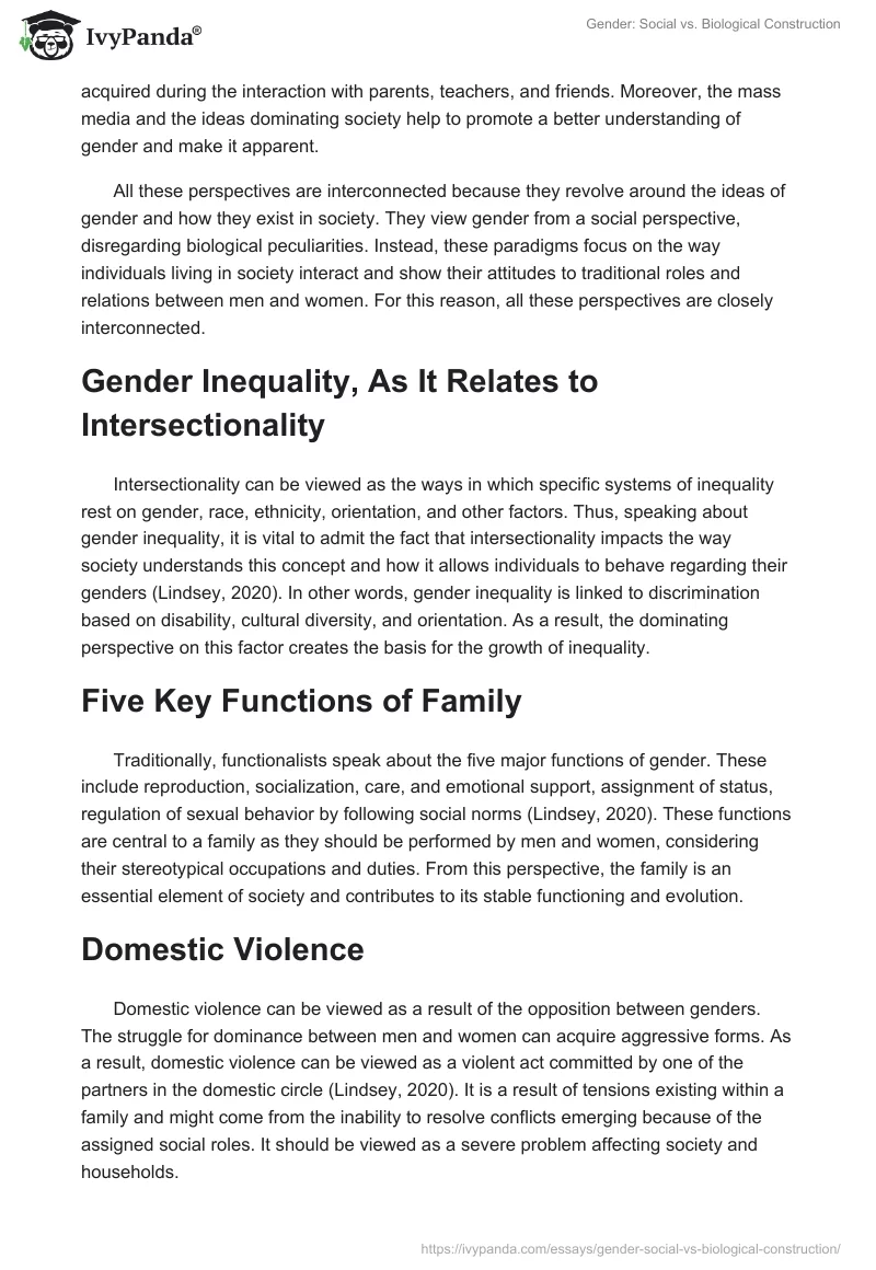 Gender: Social vs. Biological Construction. Page 2