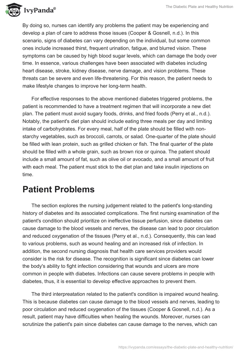 The Diabetic Plate and Healthy Nutrition. Page 2