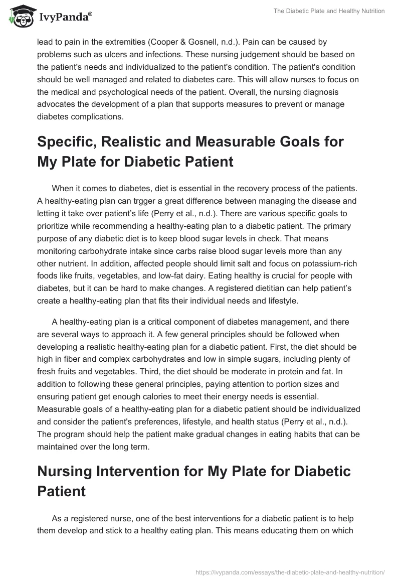 The Diabetic Plate and Healthy Nutrition. Page 3