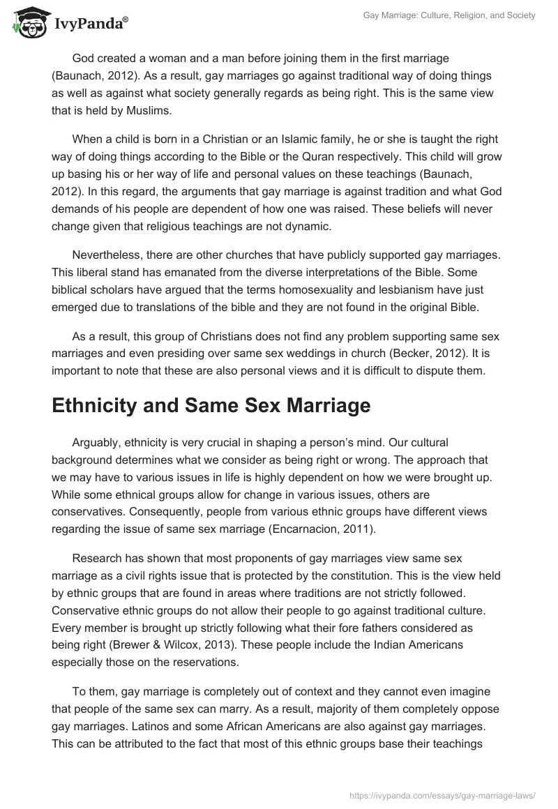 Gay Marriage: Culture, Religion, and Society. Page 2