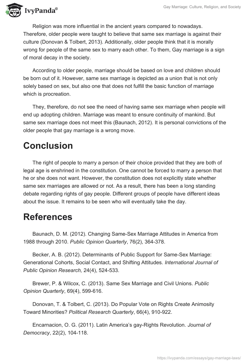 Gay Marriage: Culture, Religion, and Society. Page 4