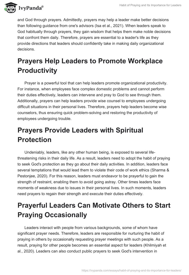 Habit of Praying and Its Importance for Leaders. Page 2