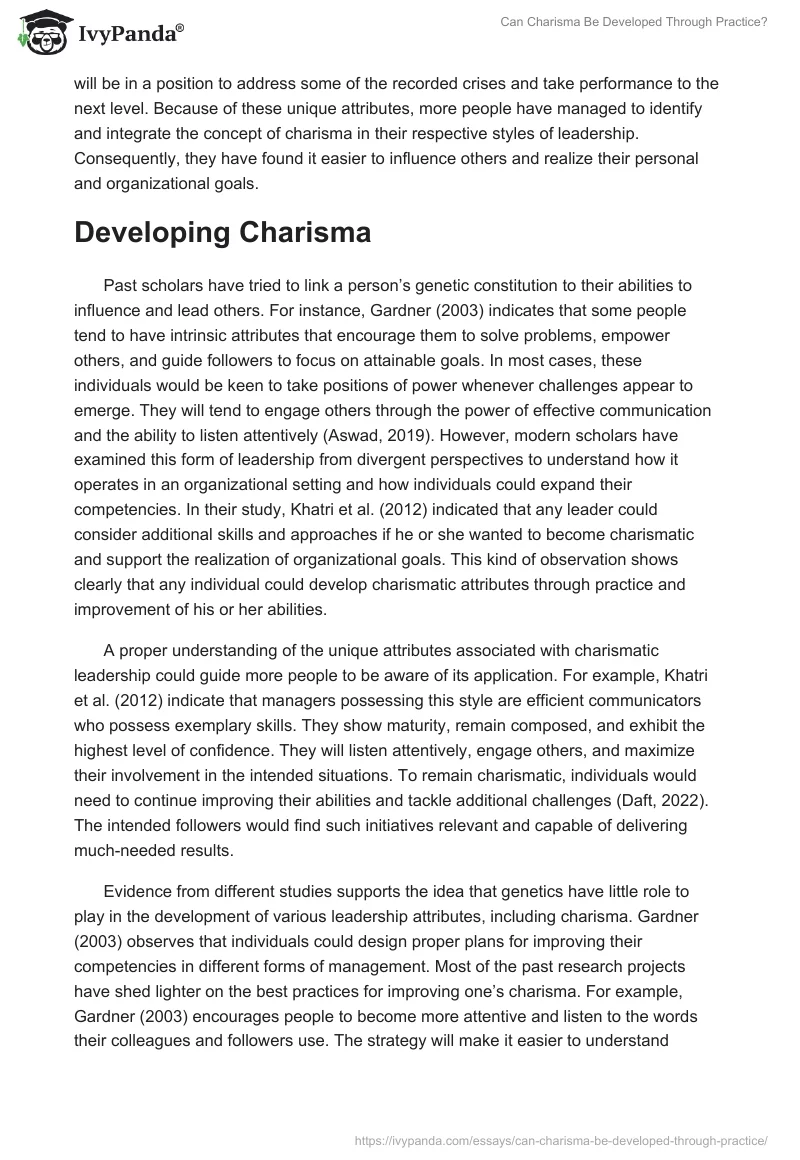 Can Charisma Be Developed Through Practice?. Page 2