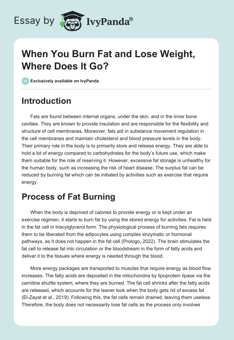 When You Burn Fat and Lose Weight, Where Does It Go?. Page 1