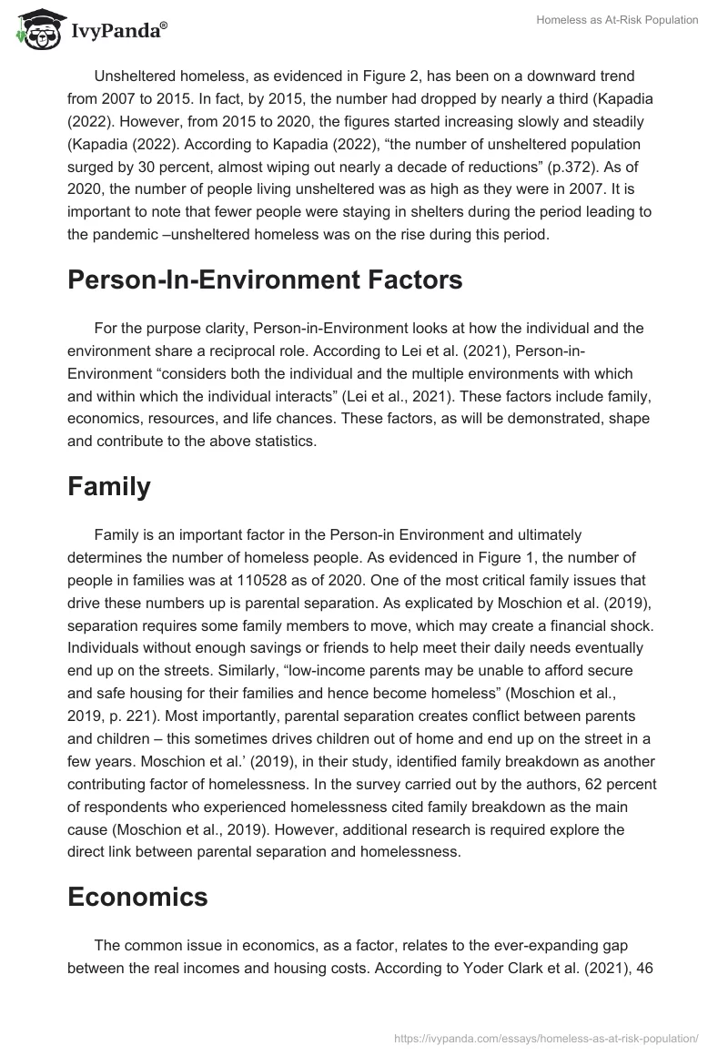 Homeless as At-Risk Population. Page 3