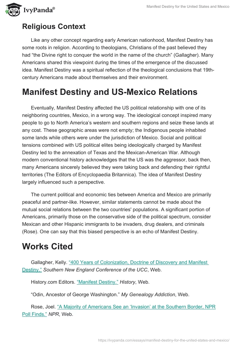 Manifest Destiny for the United States and Mexico. Page 2