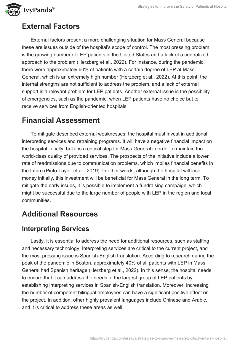 Strategies to Improve the Safety of Patients at Hospital. Page 2