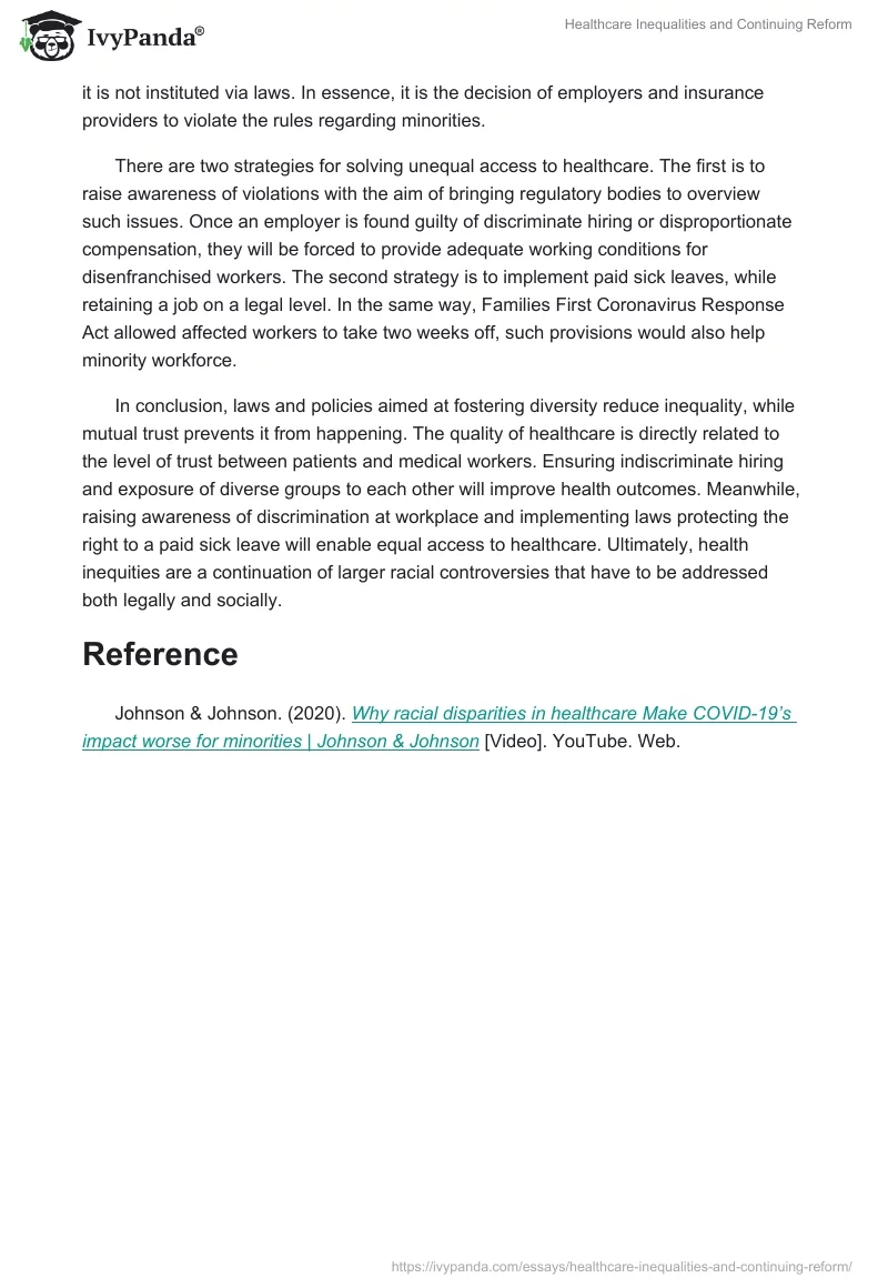 Healthcare Inequalities and Continuing Reform. Page 2