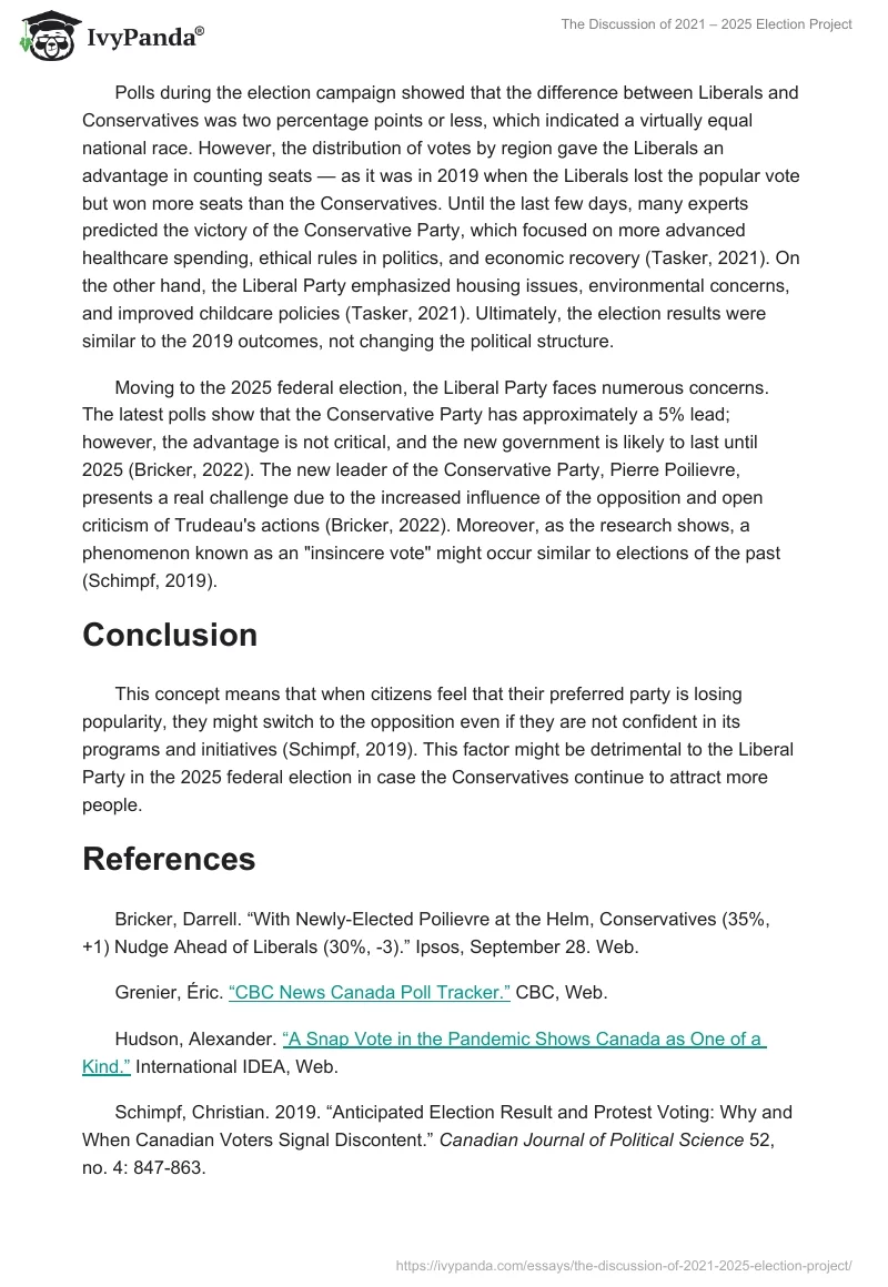 The Discussion of 2021 – 2025 Election Project. Page 2