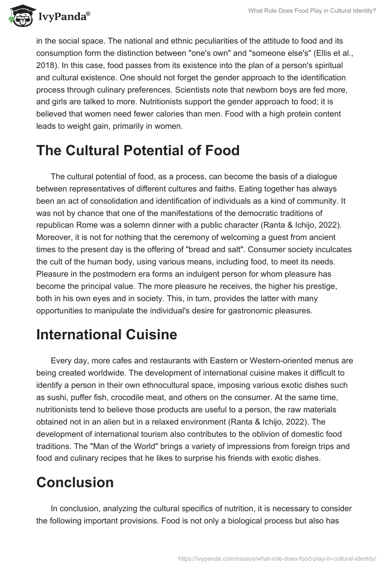 What Role Does Food Play in Cultural Identity?. Page 3