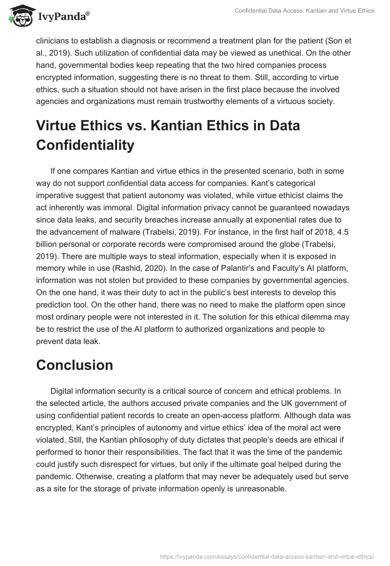 Confidential Data Access: Kantian and Virtue Ethics. Page 3