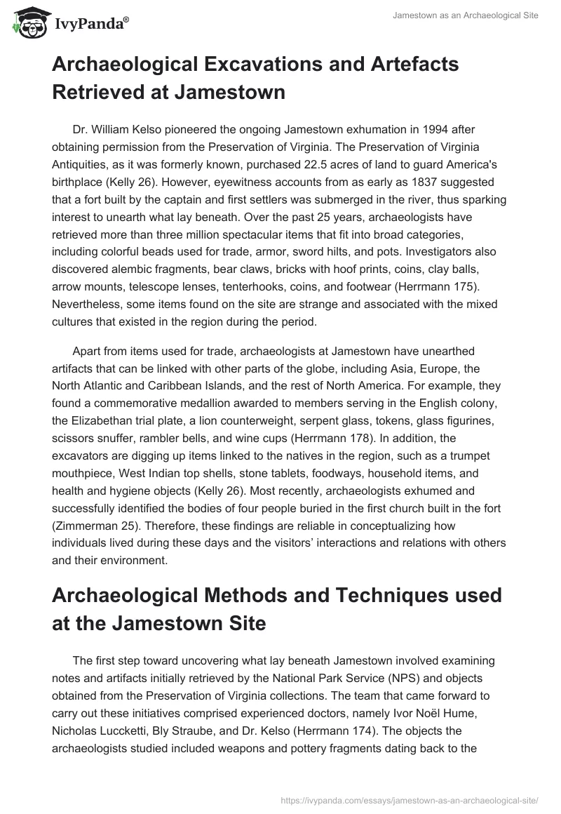 Jamestown as an Archaeological Site. Page 2