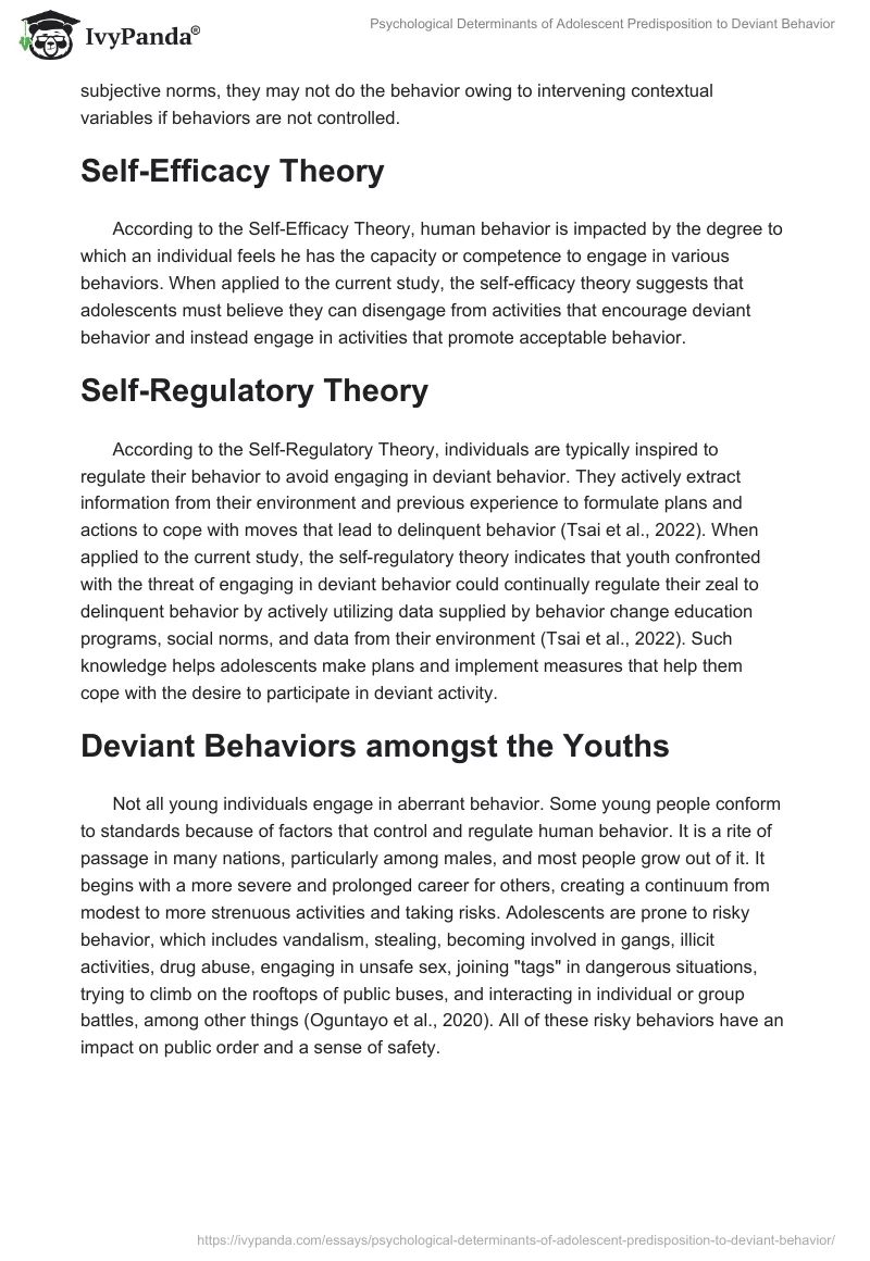 Psychological Determinants of Adolescent Predisposition to Deviant Behavior. Page 2