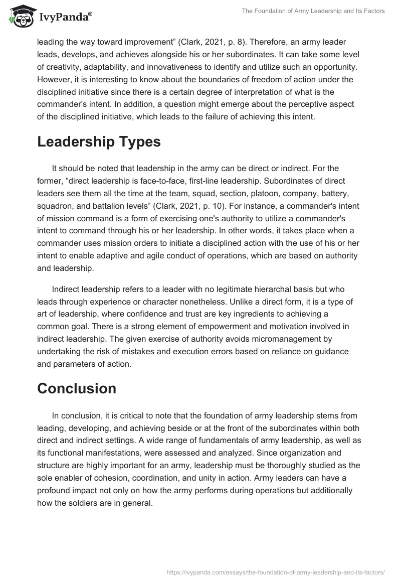 The Foundation of Army Leadership and Its Factors. Page 3