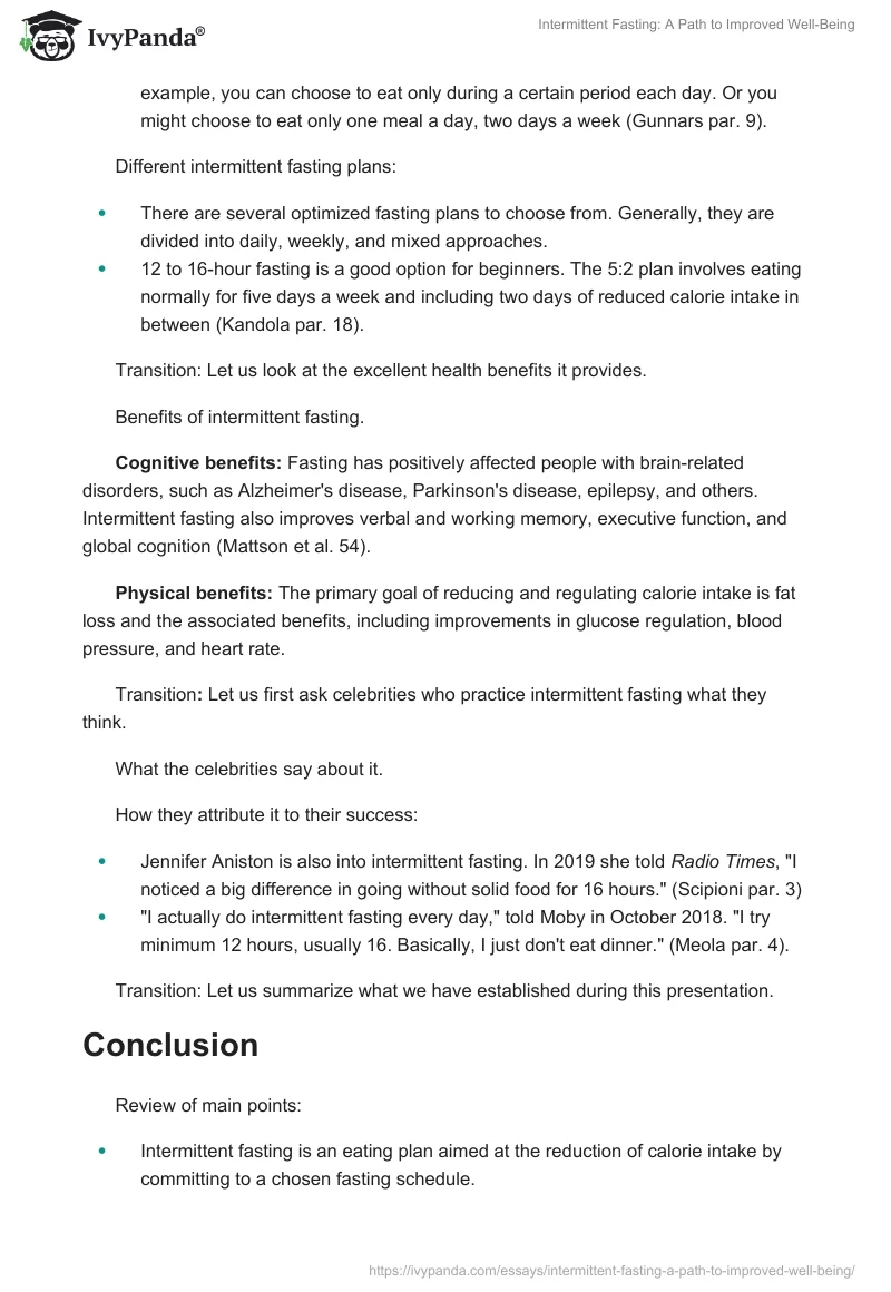 Intermittent Fasting: A Path to Improved Well-Being. Page 2