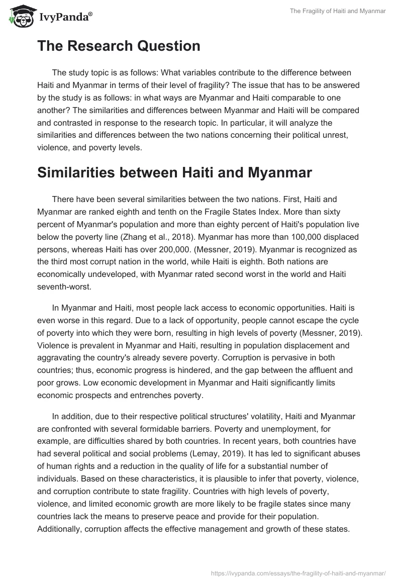 The Fragility of Haiti and Myanmar. Page 2