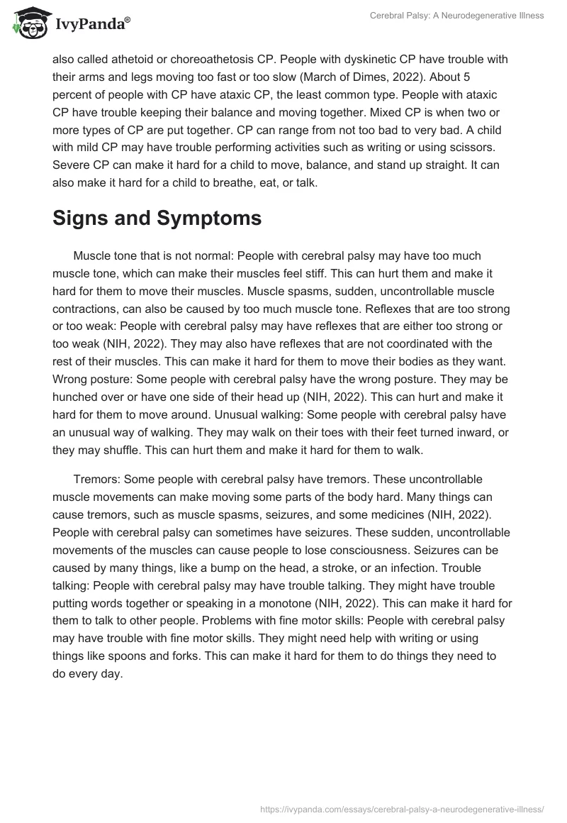 Cerebral Palsy: A Neurodegenerative Illness. Page 2
