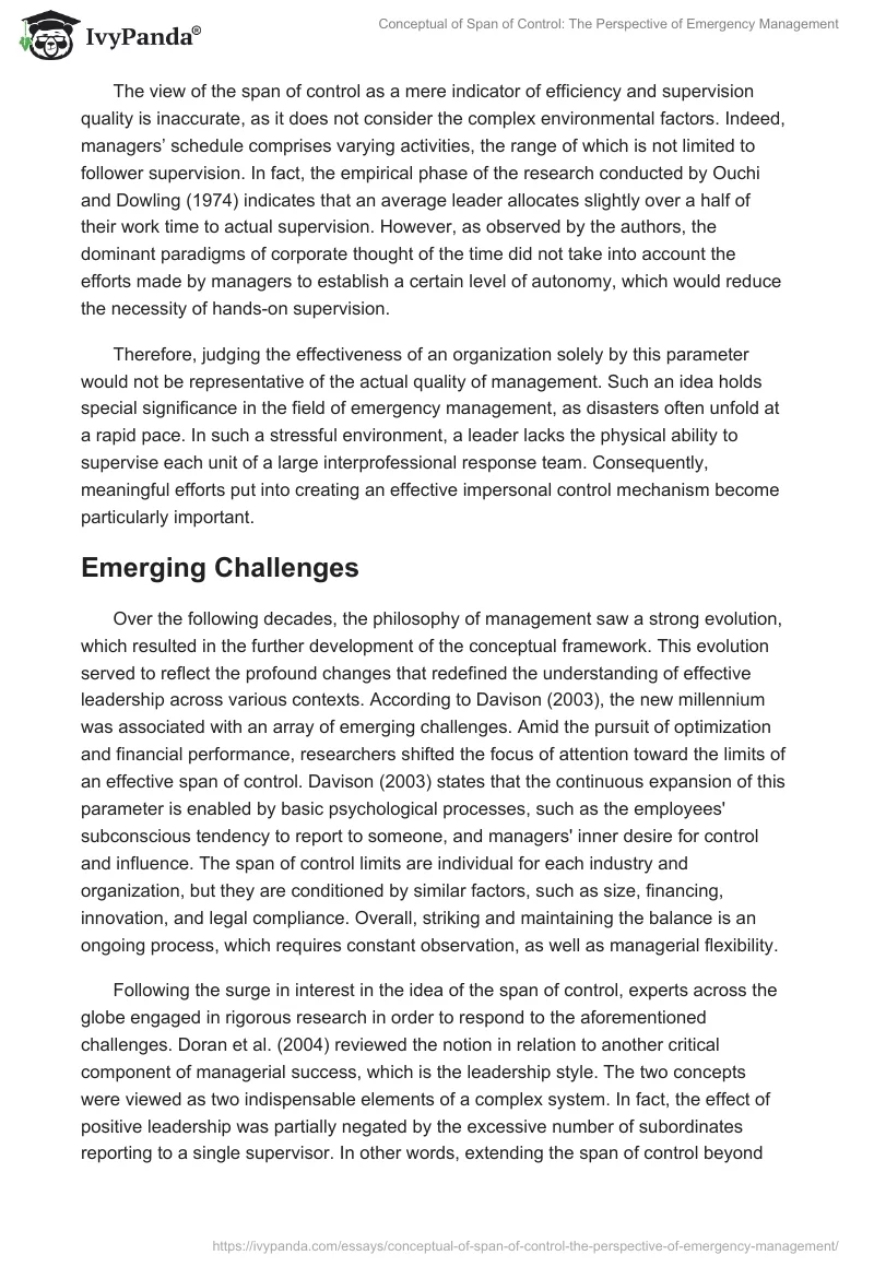 Conceptual of Span of Control: The Perspective of Emergency Management. Page 3
