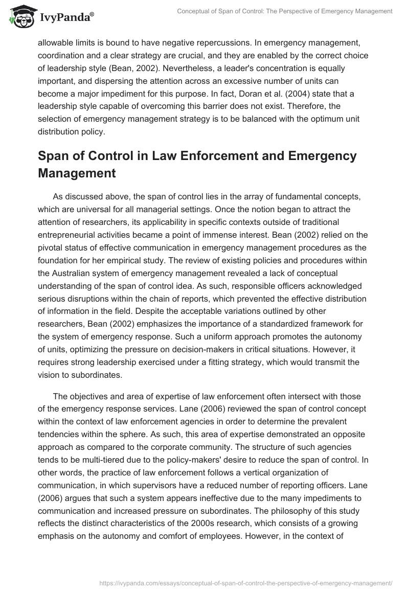 Conceptual of Span of Control: The Perspective of Emergency Management. Page 4