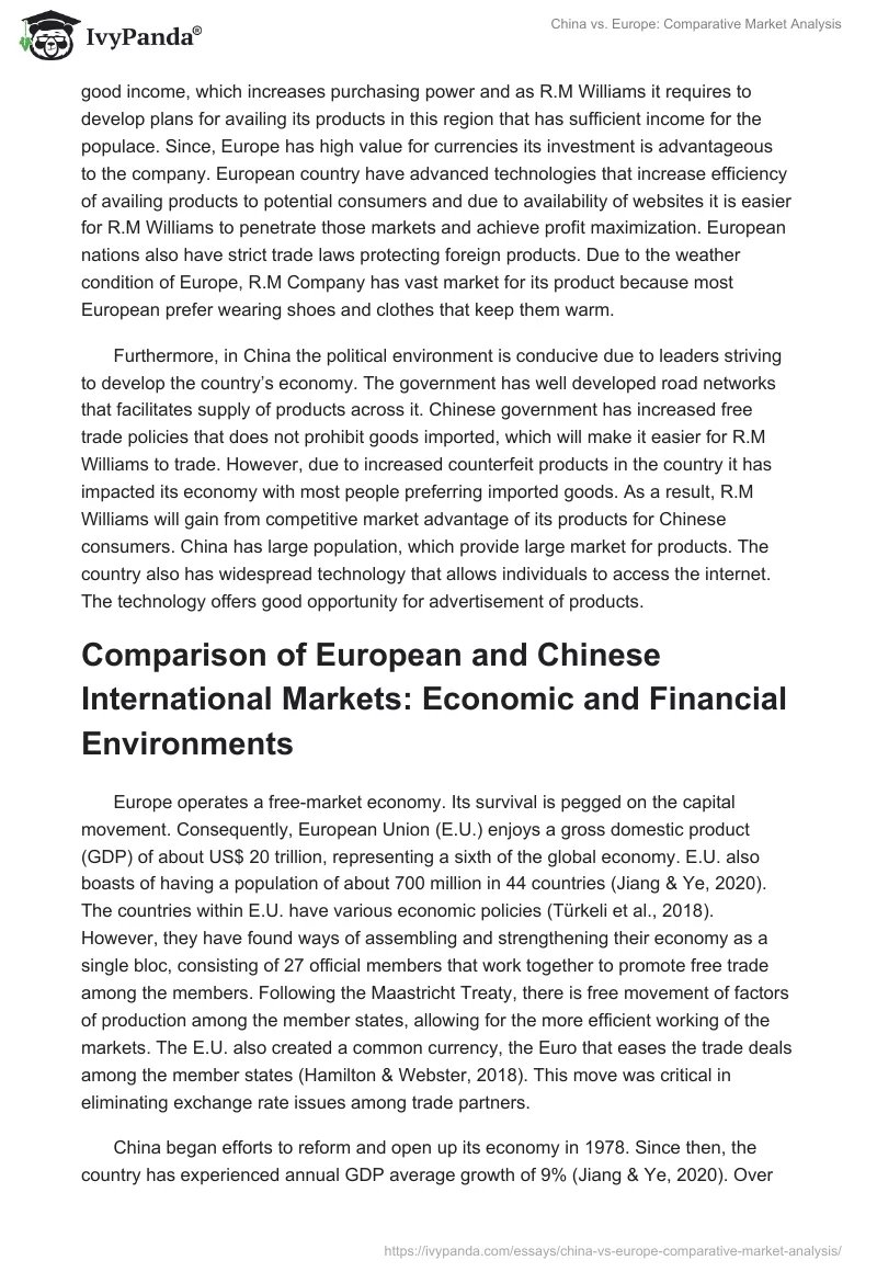 China vs. Europe: Comparative Market Analysis. Page 2