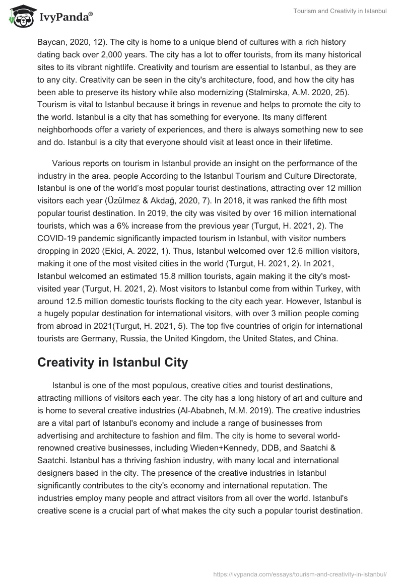 Tourism and Creativity in Istanbul. Page 4