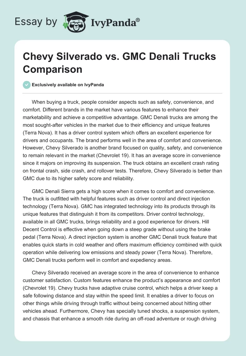Chevy Silverado vs. GMC Denali Trucks Comparison. Page 1