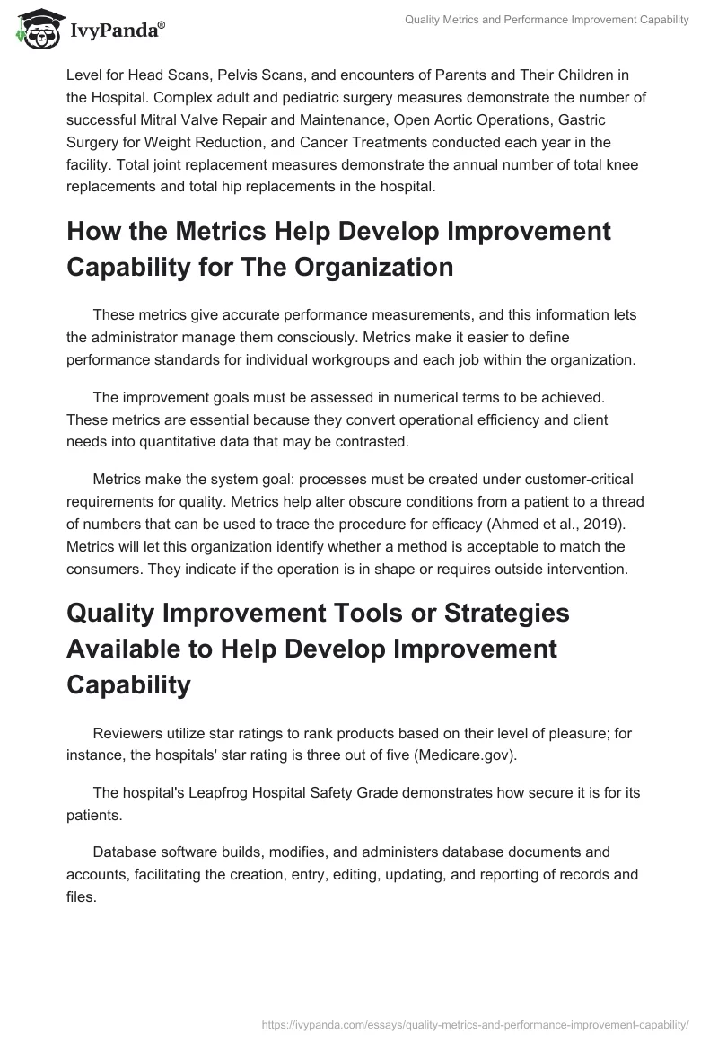 Quality Metrics and Performance Improvement Capability. Page 3