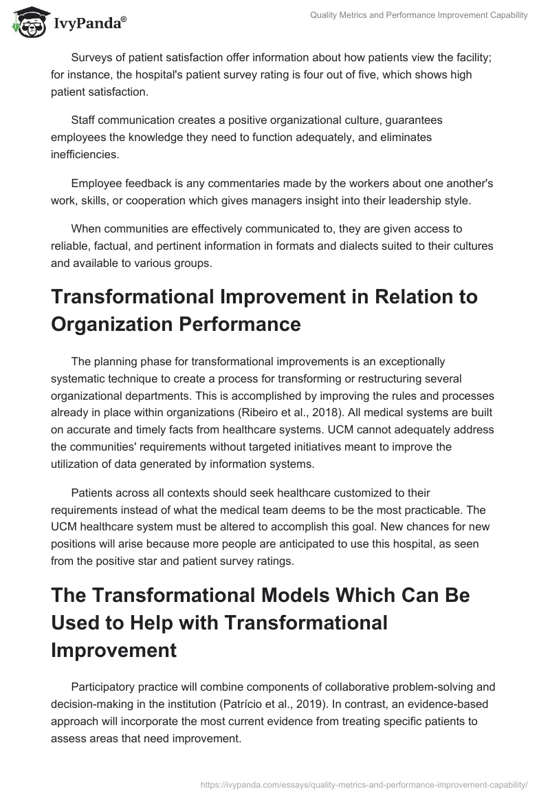 Quality Metrics and Performance Improvement Capability. Page 4