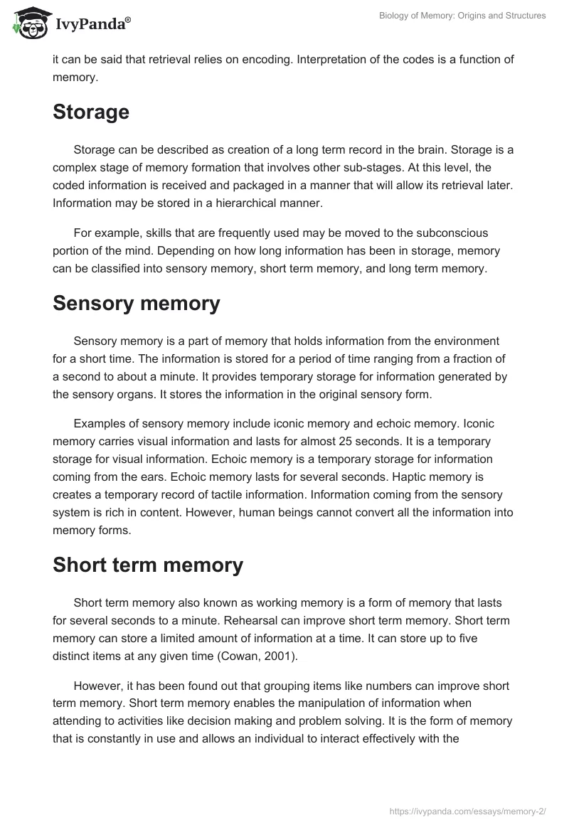 Biology of Memory: Origins and Structures. Page 2