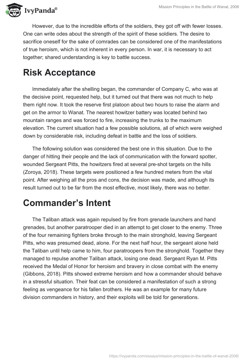 Mission Principles in the Battle of Wanat, 2008. Page 2